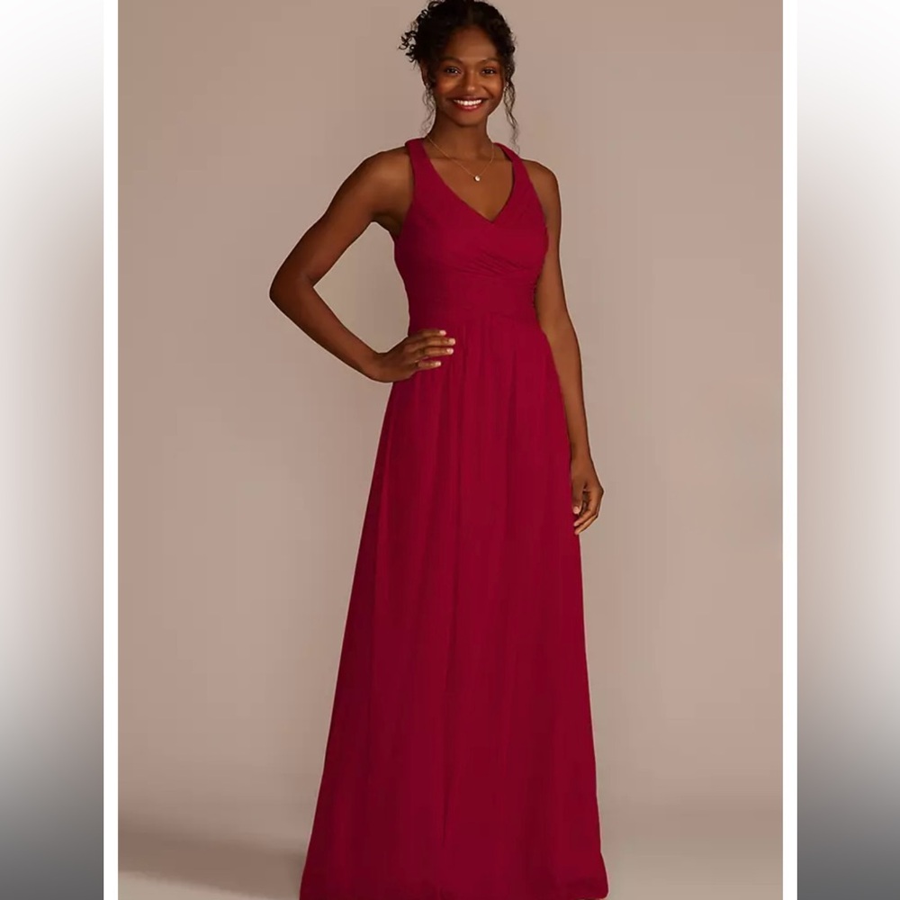 David’s Bridal Red Evening Gown